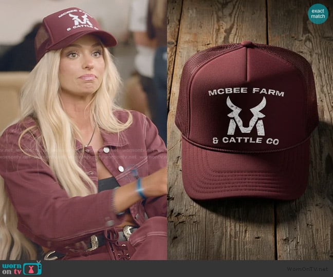 Mcbee Farms Merch Heritage Foam Trucker Cap worn by Miranda McWhorter on The Secret Lives of Mormon Wives