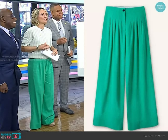 Me+Em Fluid Micro Pleat Wide-Leg Pant worn by Dylan Dreyer on Today