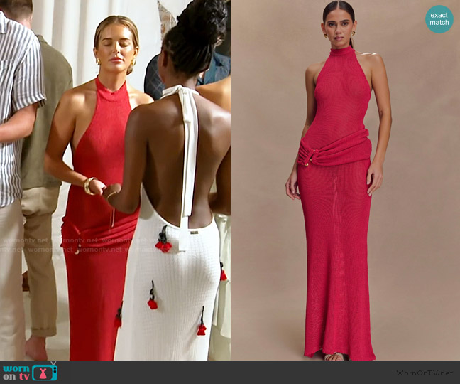 Meshki Reece Halter Knit Maxi Dress worn by Salley Carson on Southern Charm