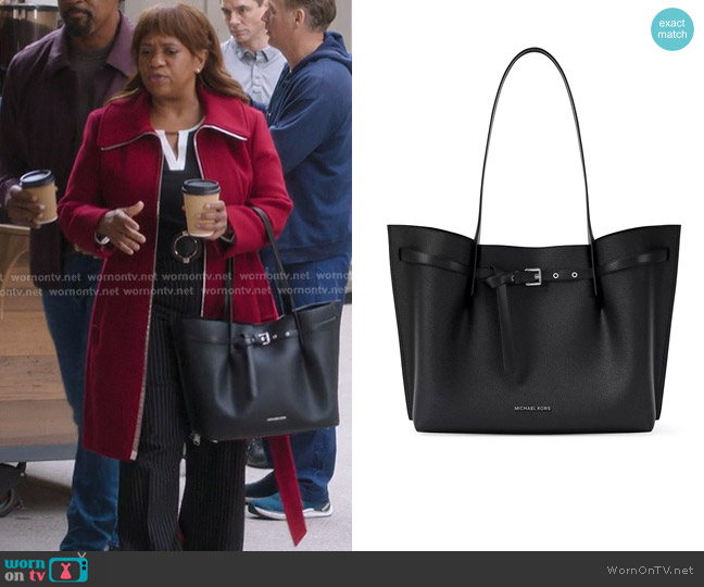 MICHAEL Michael Kors Emilia Large East West Center Zip Tote Bag worn by Miranda Bailey (Chandra Wilson) on Greys Anatomy