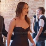 Mikayla’s black satin dress on The Secret Lives of Mormon Wives