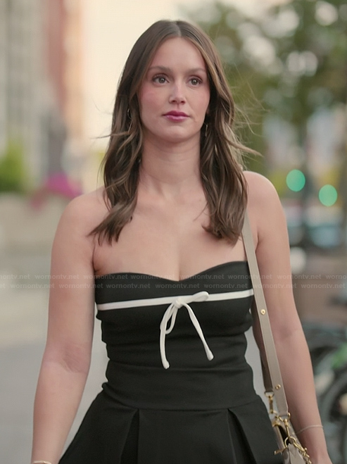 Mikayla’s black bow detail dress on The Secret Lives of Mormon Wives