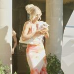 Miranda’s pink floral print cutout dress on The Secret Lives of Mormon Wives