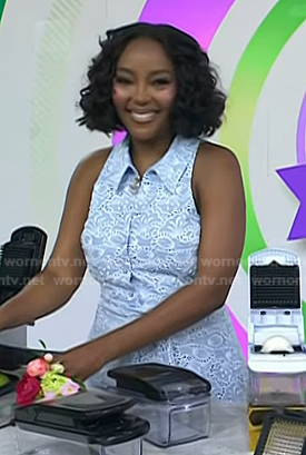 Mkho’s blue sleeveless lace dress on Today