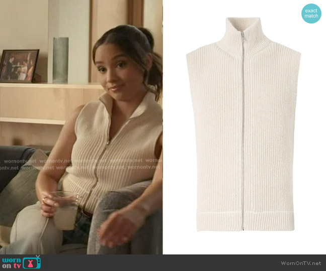 MM6 Maison Margiela Knitted Sleeveless Cardigan worn by May Grant (Corinne Massiah) on 9-1-1