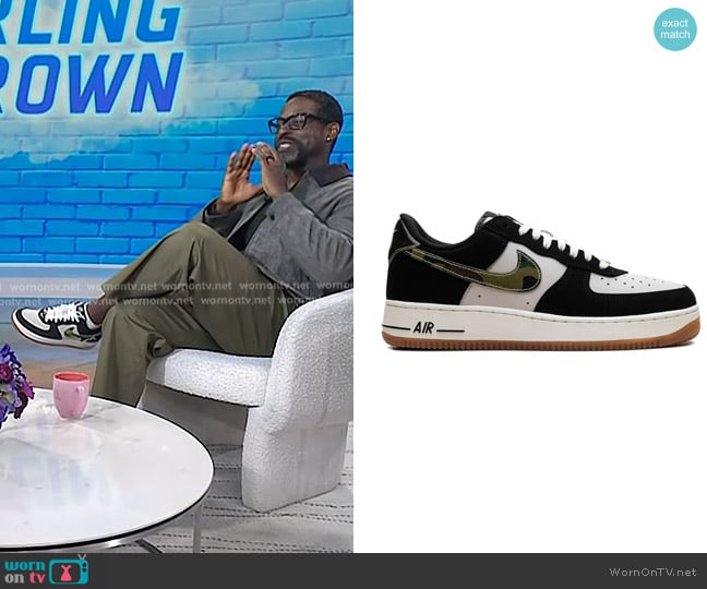 Nike Air Force 1 Low Retro Camouflage Sneakers worn by Sterling K. Brown on Today