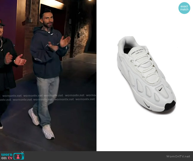 Nike x Comme des Garçons Homme Plus Sense 96 SP Sneakers in White worn by Adam Levine on The Voice