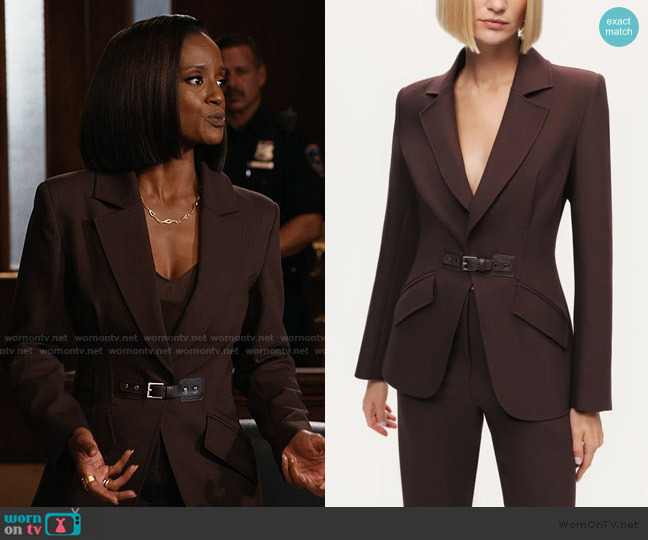 Nocturne Belted Tailored Blazer worn by Olympia (Skye P. Marshall) on Matlock