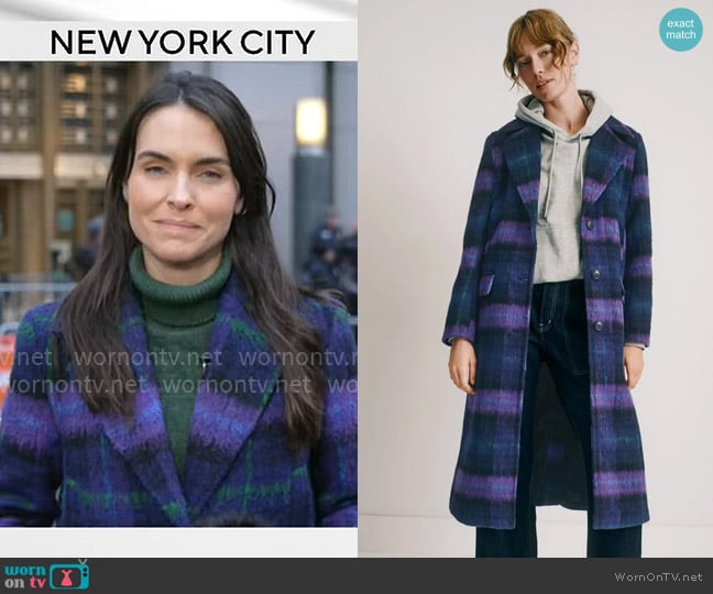 NVLT Brushed Wool Blend Boyfriend Coat worn by Lilia Luciano on CBS Mornings