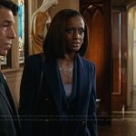 Olympia’s navy double breasted coat on Matlock