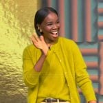 Recho Omondi’s green cashmere cardigan on Tamron Hall Show