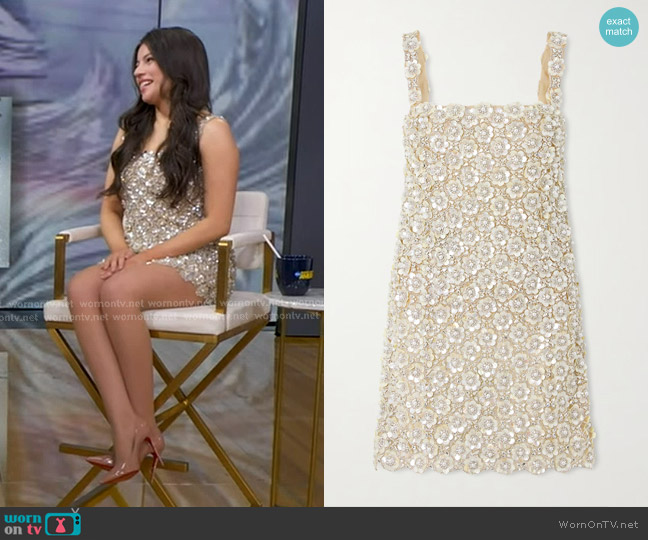 Oscar de la Renta Embroidered Mini Dress