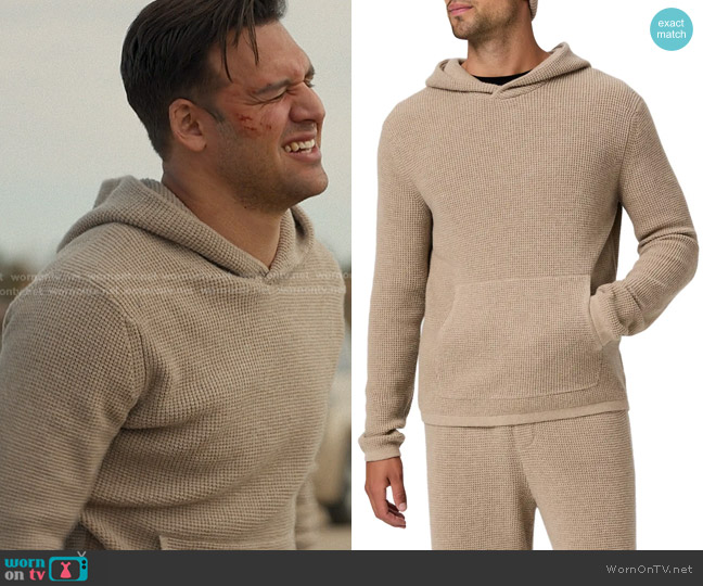 Paige Ojai Merino Wool Blend Hooded Sweater worn by Eddie Diaz (Ryan Guzman) on 9-1-1