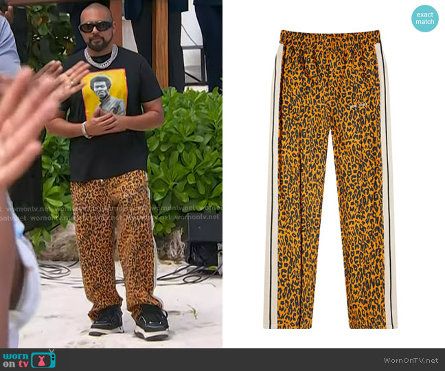 Palm Angels Cheetah-print Track Pants worn by Sean Paul on Today