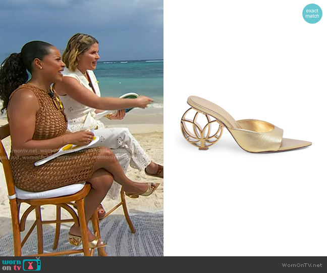 PatBO Gal Sandal in Gold worn by Sheinelle Jones on Today