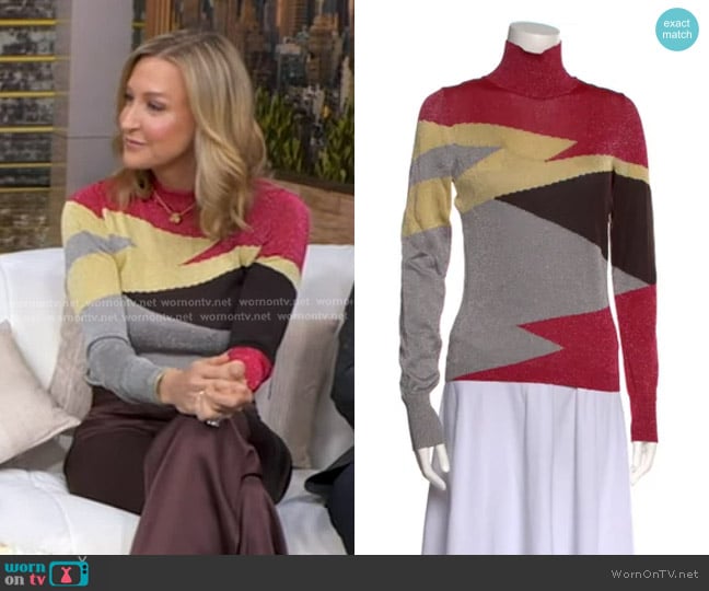 Philosophy di Lorenzo Serafini Print Sweater worn by Lara Spencer on Good Morning America