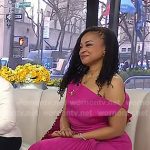 Tee Wilson’s fuchsia one shoulder pleated dress on Today