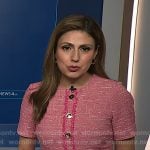 Rana Novini’s pink tweed dress on NBC News Daily