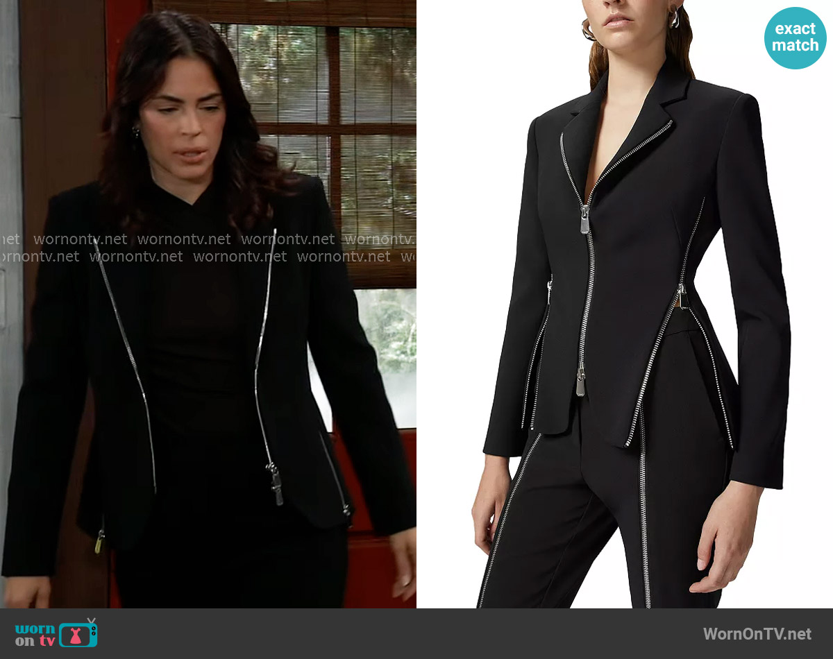 Pinko La Teste Jacket worn by Britt Westbourne (Kelly Thiebaud) on General Hospital