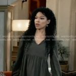 Portia’s olive babydoll top on General Hospital