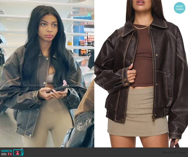 Princess Polly Jaxton Faux Leather Jacket worn by Layla Taylor on The Secret Lives of Mormon Wives