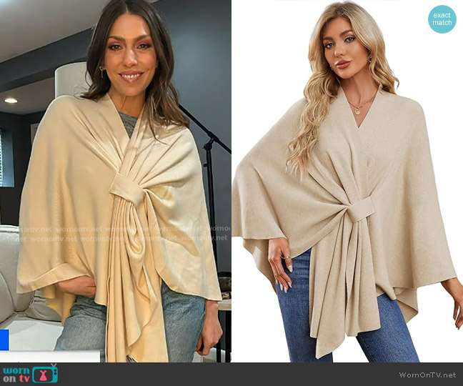 Puli Open Front Poncho Sweater worn by Melissa Garcia on Today