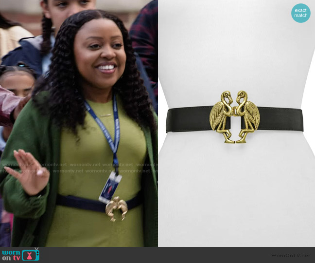 Raina Flamingo Buckle Belt worn by Janine Teagues (Quinta Brunson) on Abbott Elementary