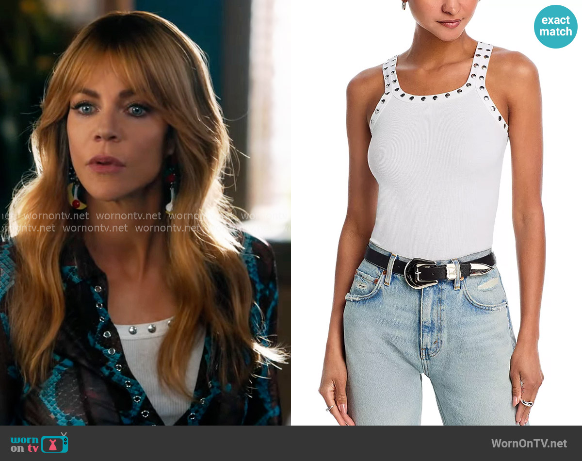 Re/Done Studded Ribbed Tank worn by Morgan Gillory (Kaitlin Olson) on High Potential