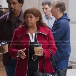 Miranda’s red zip coat on Greys Anatomy
