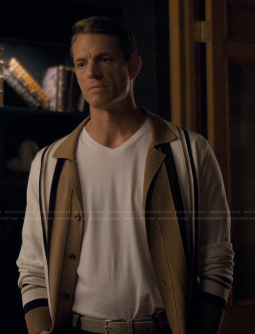 Robert’s beige striped shirt on Imperfect Women
