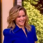 Sara’s blue collared short sleeve midi dress on The View