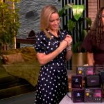 Sara’s blue polka dot print dress on The View