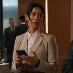 Sarah’s beige pinstripe blazer on Matlock