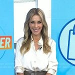 Sarah Eggenberger’s brown leather skirt on Today