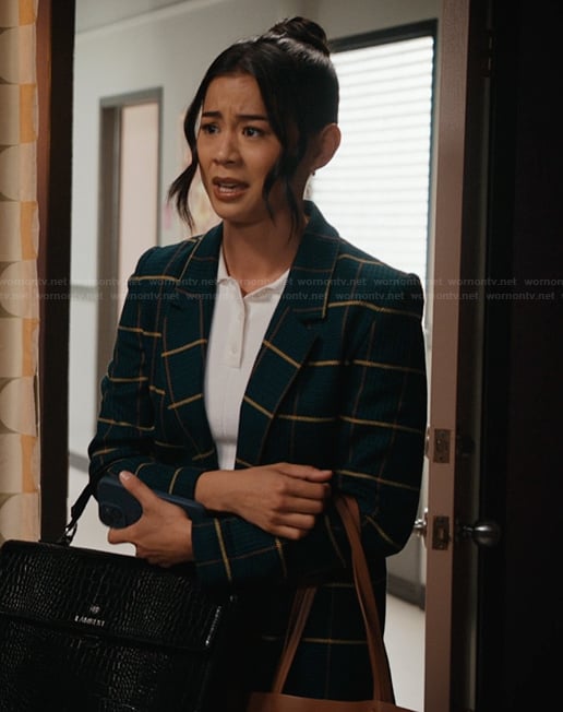 Sarah’s green check print blazer on Matlock
