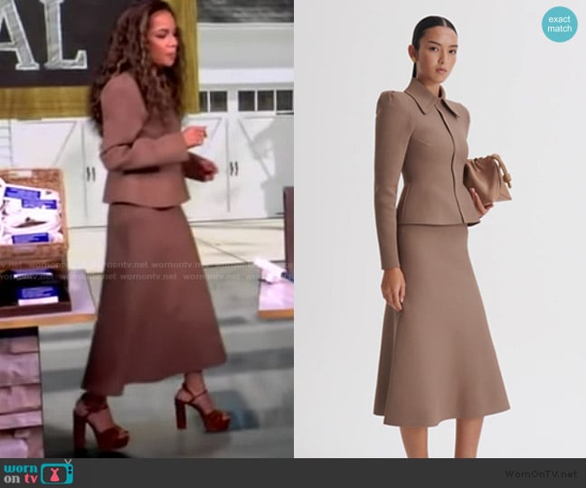 Scanlan Theodore Crepe Knit Soft Hem Skirt worn by Sunny Hostin on The View