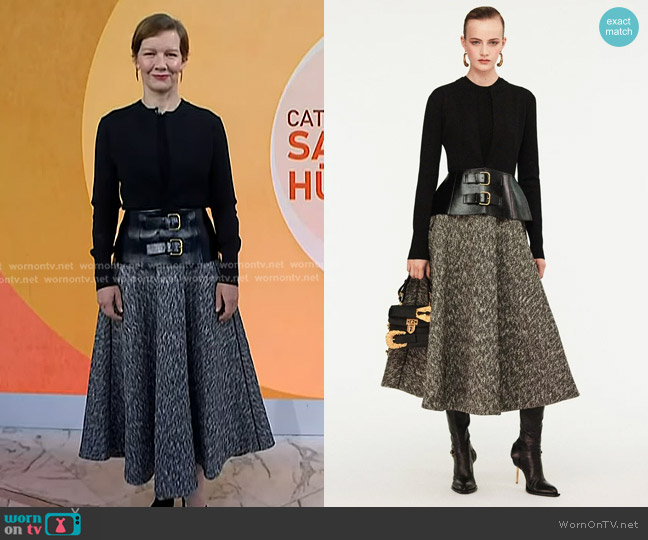 Schiaparelli Dual-Material Cardigan worn by Sandra Huller on Today