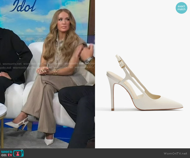 Schutz Boris High Stiletto Pearl Pumpin Pearl worn by Carrie Underwood on Good Morning America