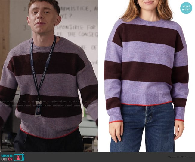 Scotch and Soda Crewneck Pullover Sweater worn by Jacob Hill (Chris Perfetti) on Abbott Elementary