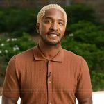 Scott’s brown short sleeve cardigan on Access Hollywood