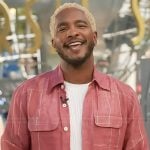 Scott’s pink printed shirt on Access Hollywood