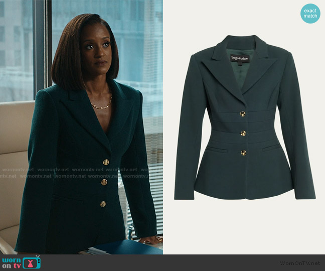 Sergio Hudson Waisted Single-Breasted Jacket worn by Olympia (Skye P. Marshall) on Matlock