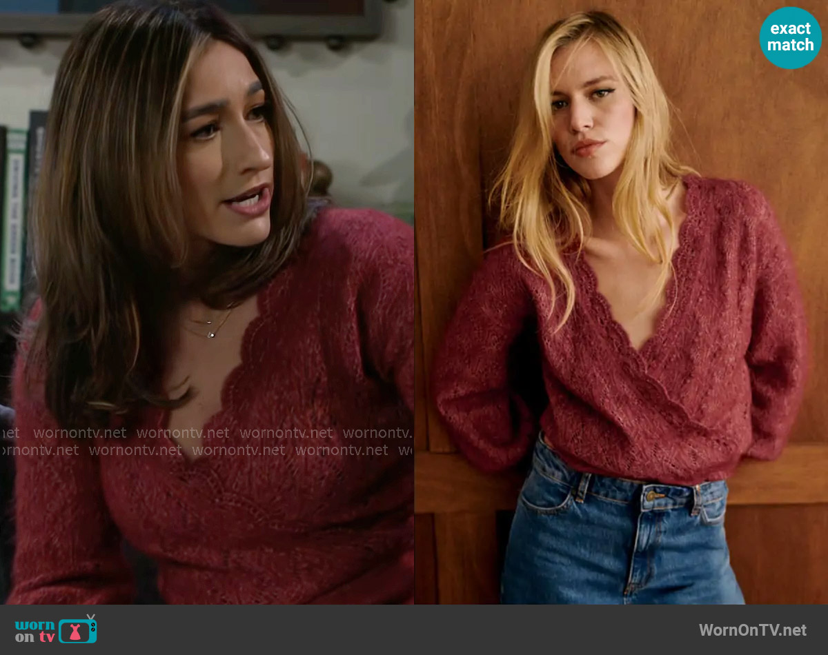 Sezane Nathalia Jumper worn by Ashley Morgan (Jen Jacob) on Beyond the Gates