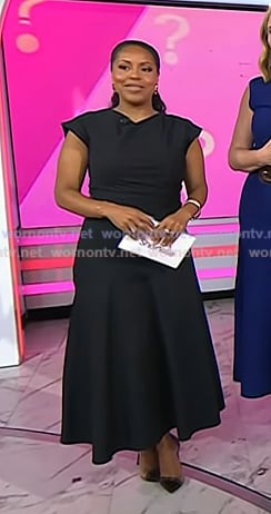 Sheinelle’s black gathered dress on Today
