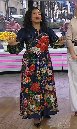 Sheinelle’s floral and animal print shirtdress on Today