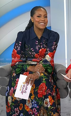Sheinelle’s floral and animal print shirtdress on Today