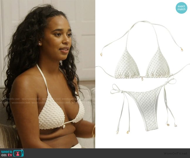 Shenhe Halter Swimsuit worn by Mia Calabrese on Summer House