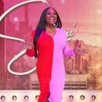 Sherri’s pink colorblock dress on Sherri