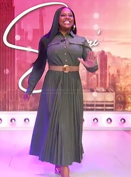 Sherri’s green utility shirtdress on Sherri