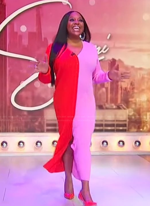 Sherri’s pink colorblock dress on Sherri